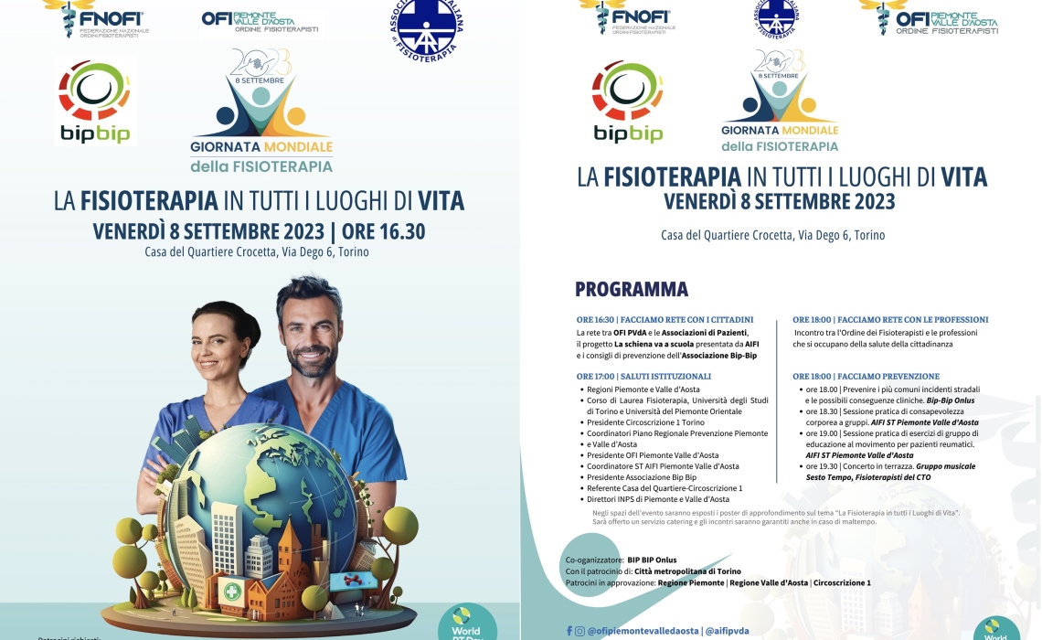 EVENTO: LA FIOSIOTERAPIA IN TUTTI I LUOGHI DELLA VITA (08/09/2023)